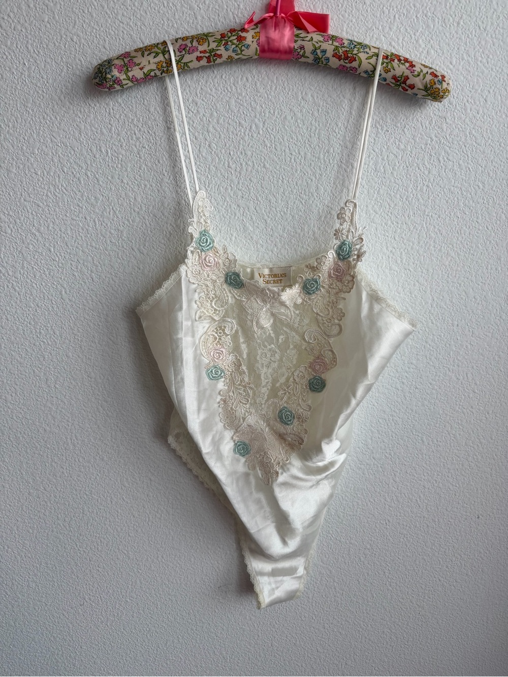 Vintage Victoria’s Secret Gold Label Lace Bodysuit Floral Bridal Medium